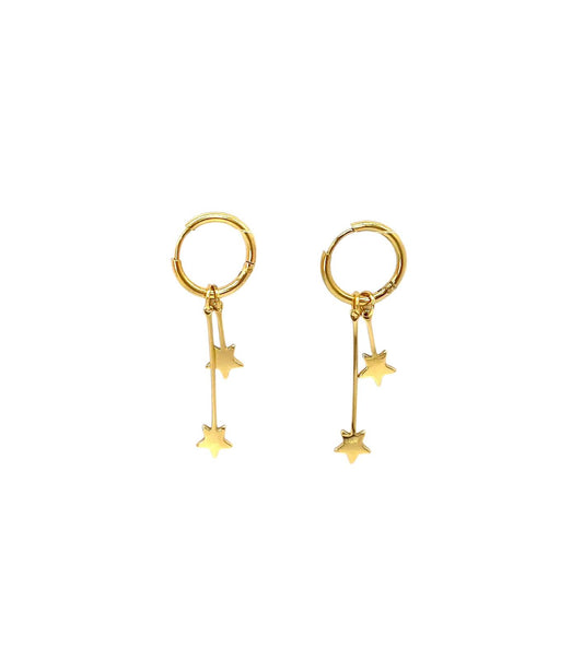 pendientes acero inoxidable para mujer con forma de estrellas