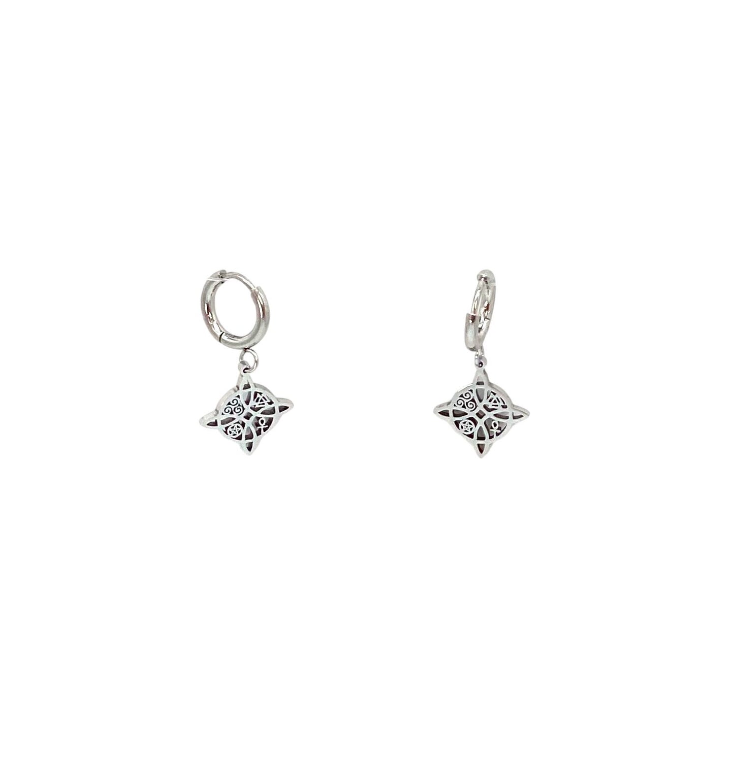 pendientes acero inoxidable para mujer con forma de nudo de bruja