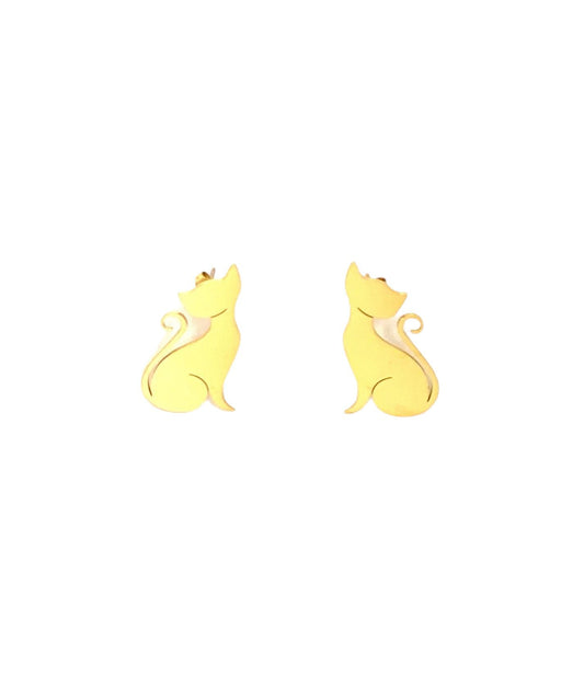 pendientes acero inoxidable para mujer con forma de gatito