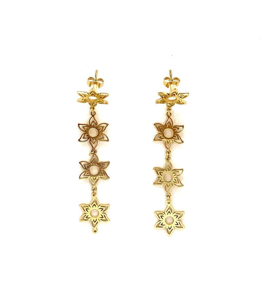 pendientes acero inoxidable para mujer con forma de flores
