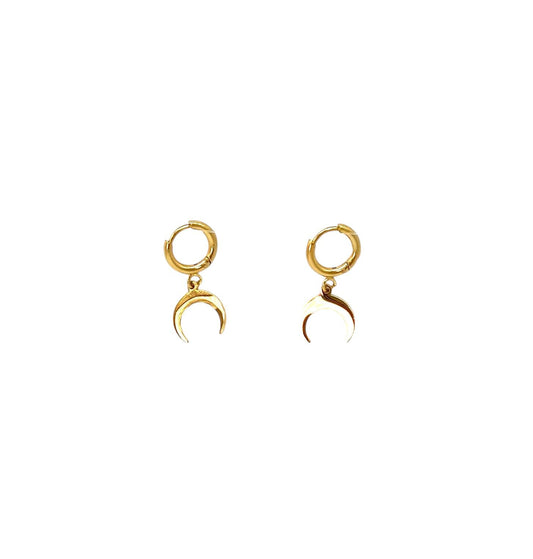pendientes acero inoxidable para mujer con forma de luna