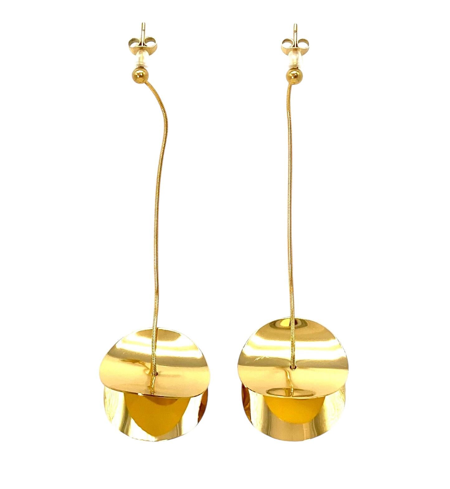 pendientes acero inoxidable para mujer con forma de dos circulos con bola