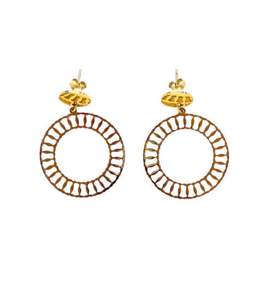 pendientes acero inoxidable para mujer con forma redonda trenzada