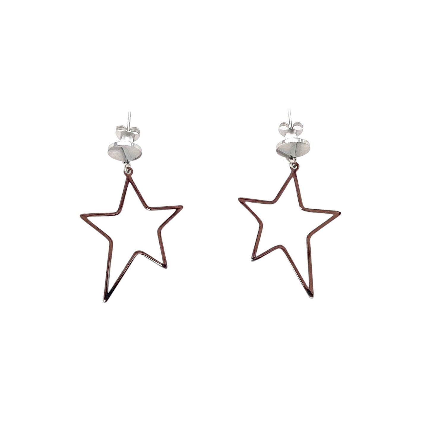 pendientes acero inoxidable para mujer con forma de estrella