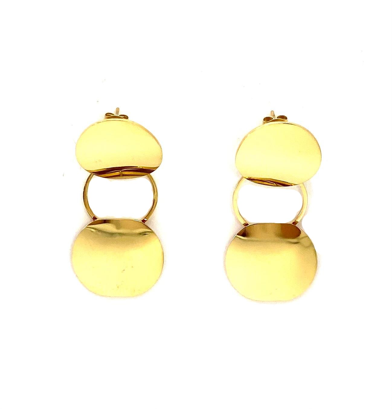 pendientes acero inoxidable para mujer con forma de discos redondos