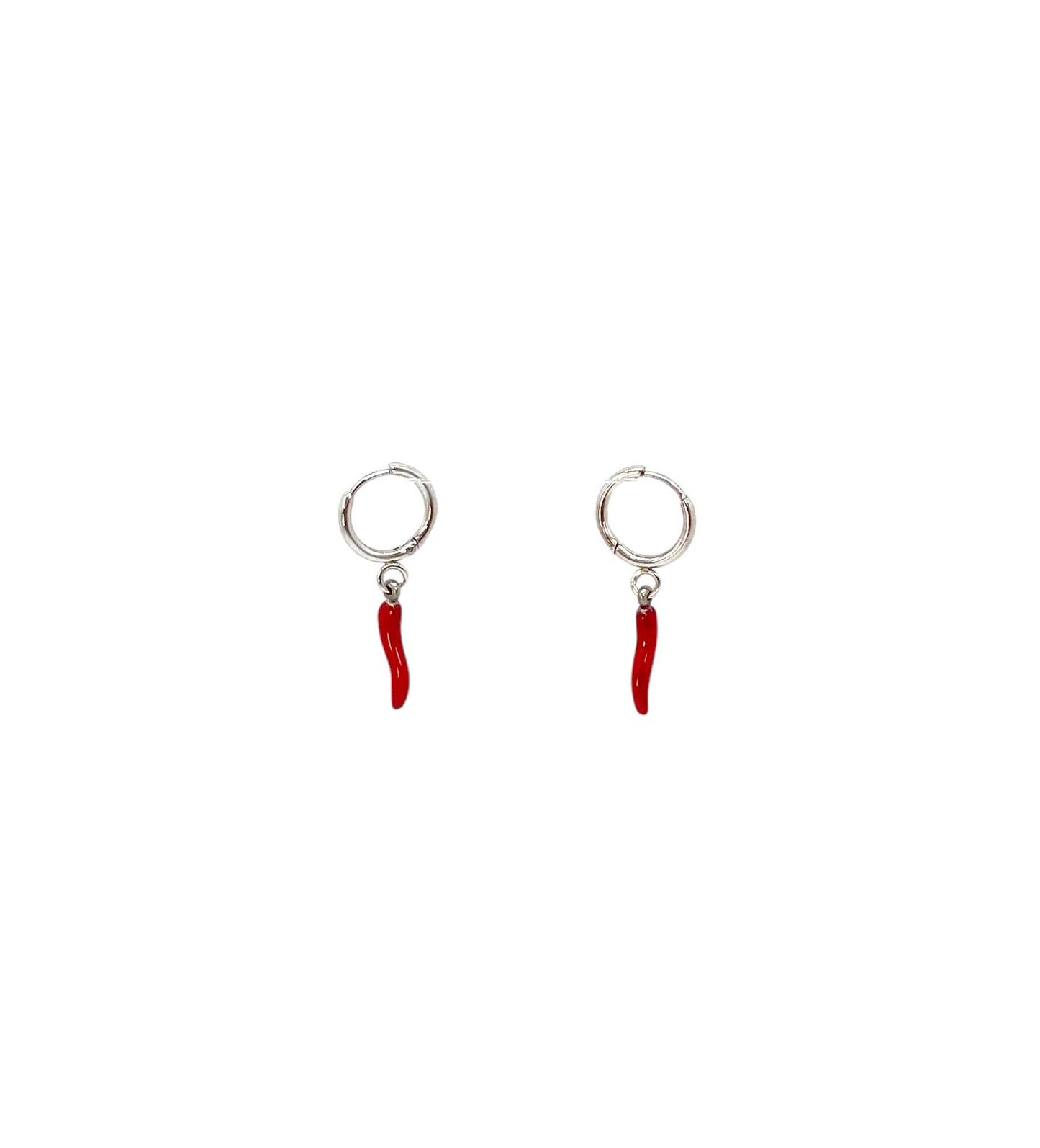 pendientes acero inoxidable para mujer con forma de pemienta roja