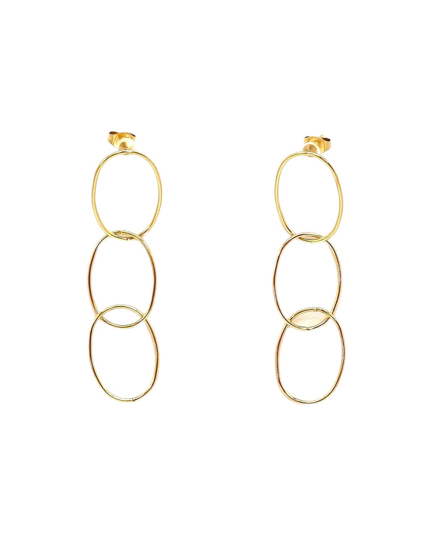 pendientes acero inoxidable para mujer con forma de tres aros