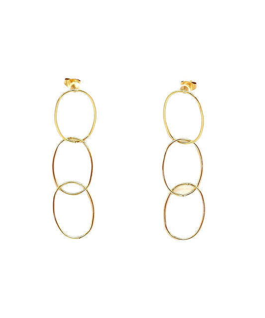 pendientes acero inoxidable para mujer con forma de tres aros
