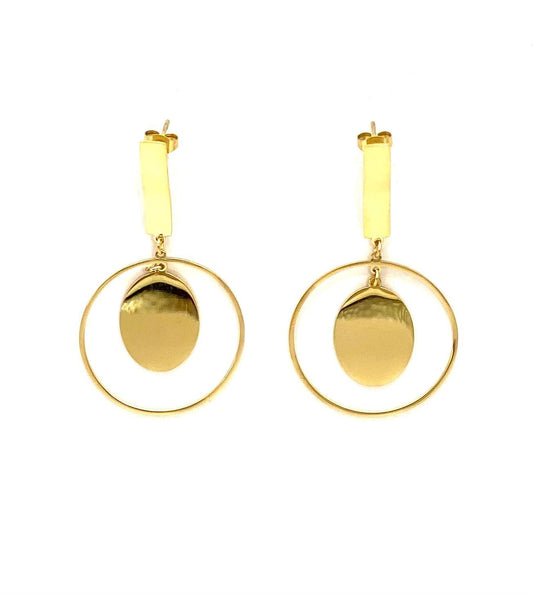 pendientes acero inoxidable para mujer con forma de circulos