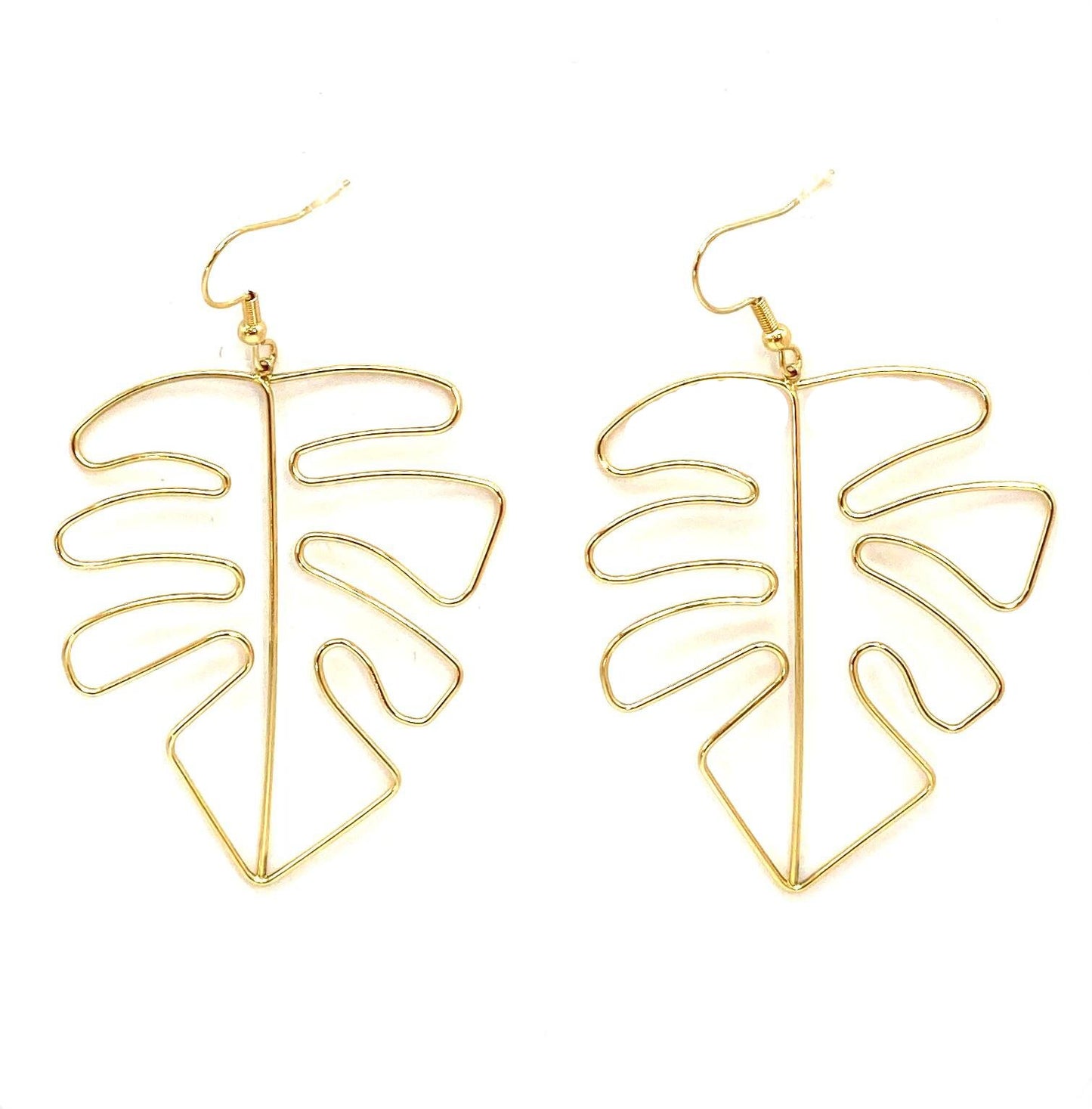 pendientes acero inoxidable para mujer con forma de hoja hueca