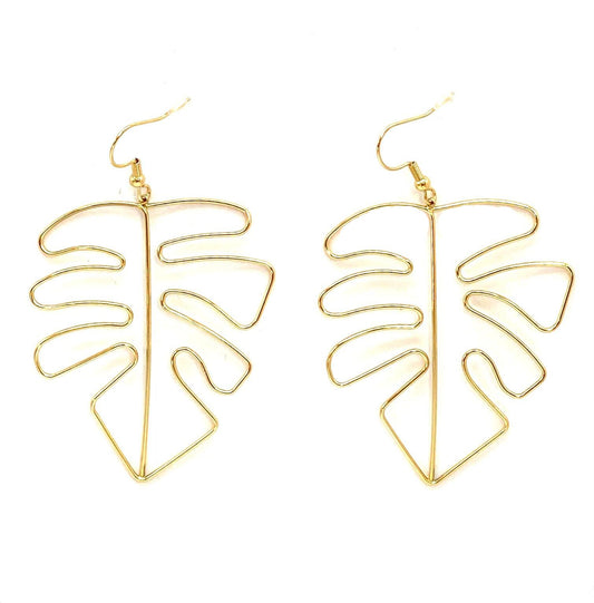 pendientes acero inoxidable para mujer con forma de hoja hueca