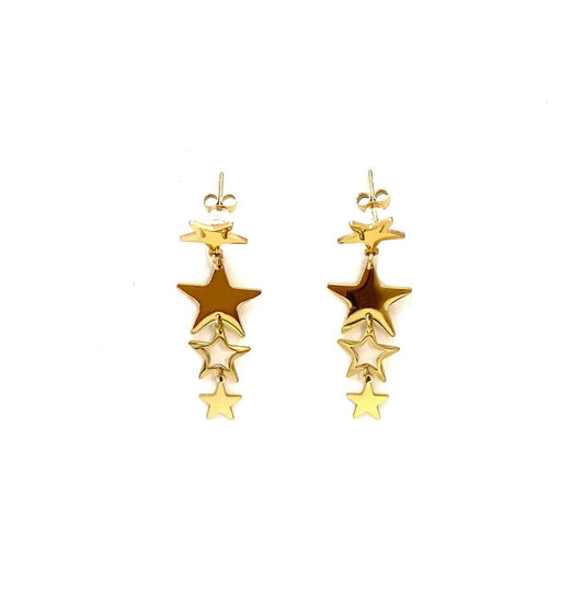 pendientes acero inoxidable para mujer con forma de estrellas