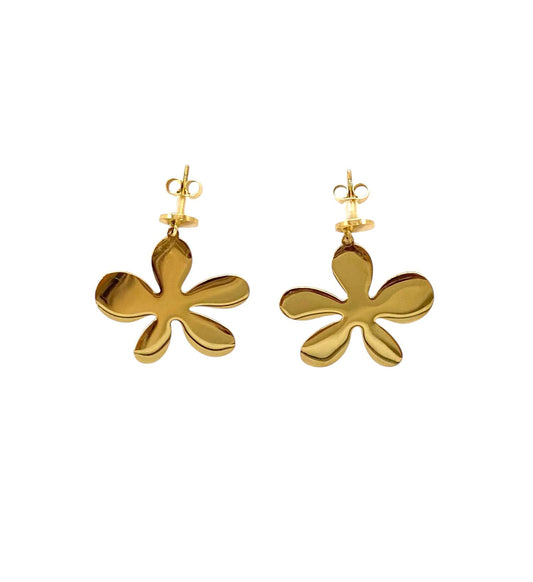 pendientes acero inoxidable para mujer con forma de flor
