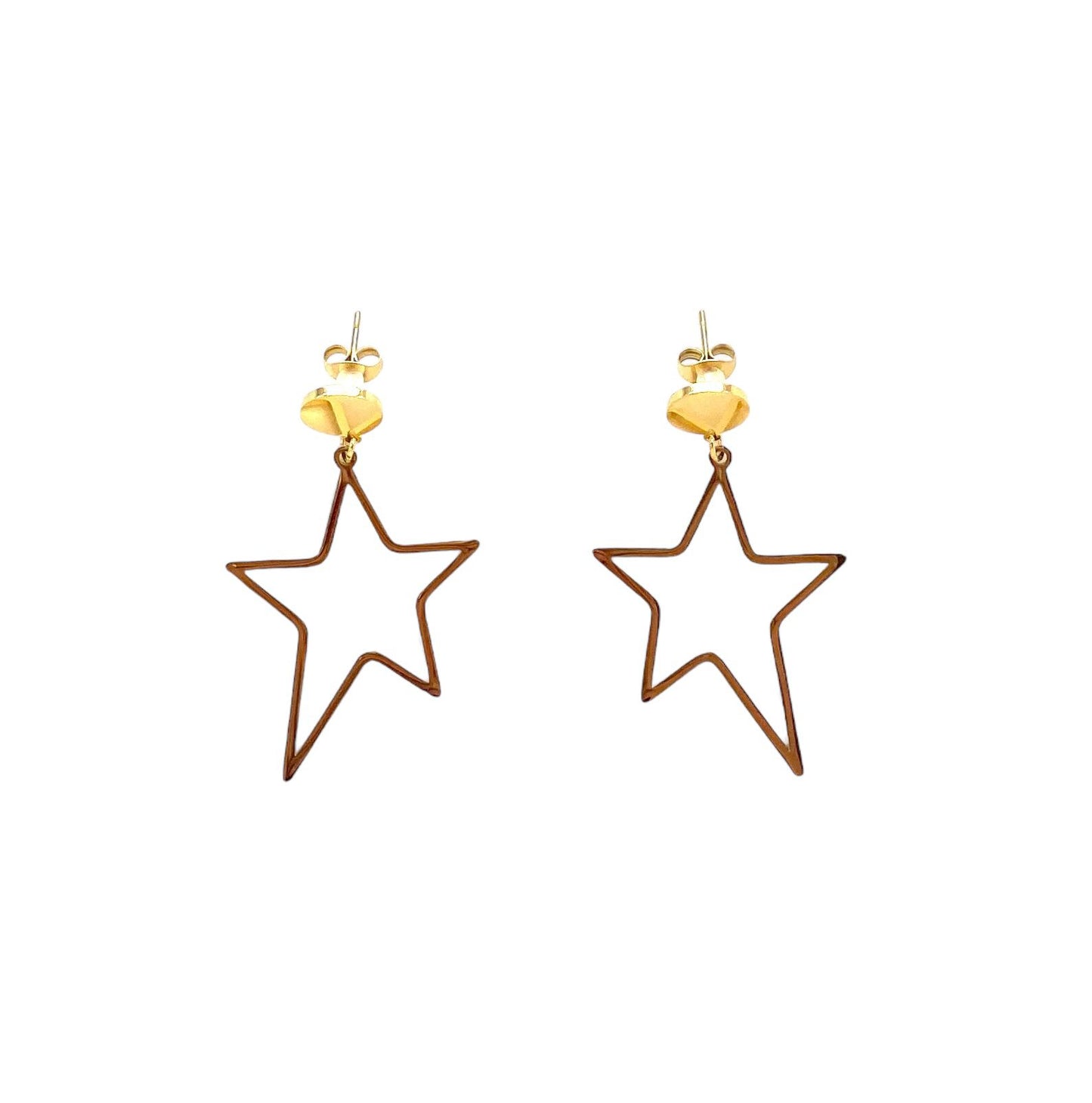 pendientes acero inoxidable para mujer con forma de estrella