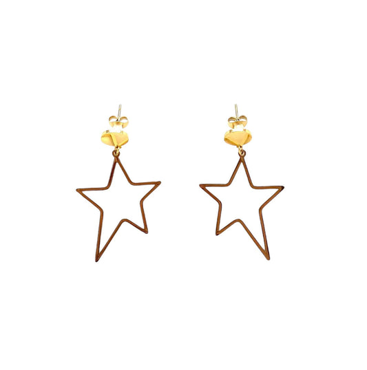 pendientes acero inoxidable para mujer con forma de estrella