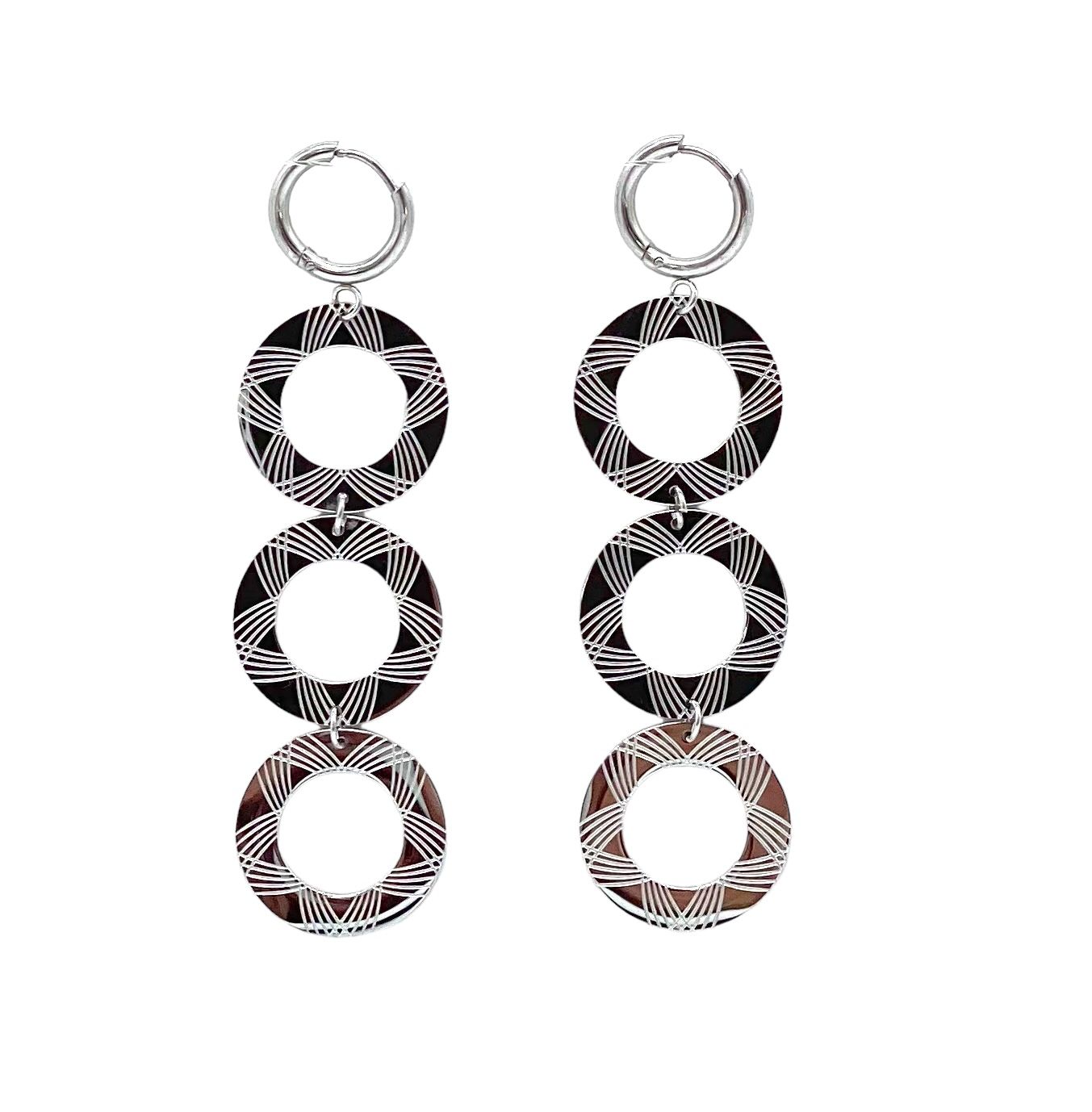 pendientes acero inoxidable para mujer con forma Redonda y brillante