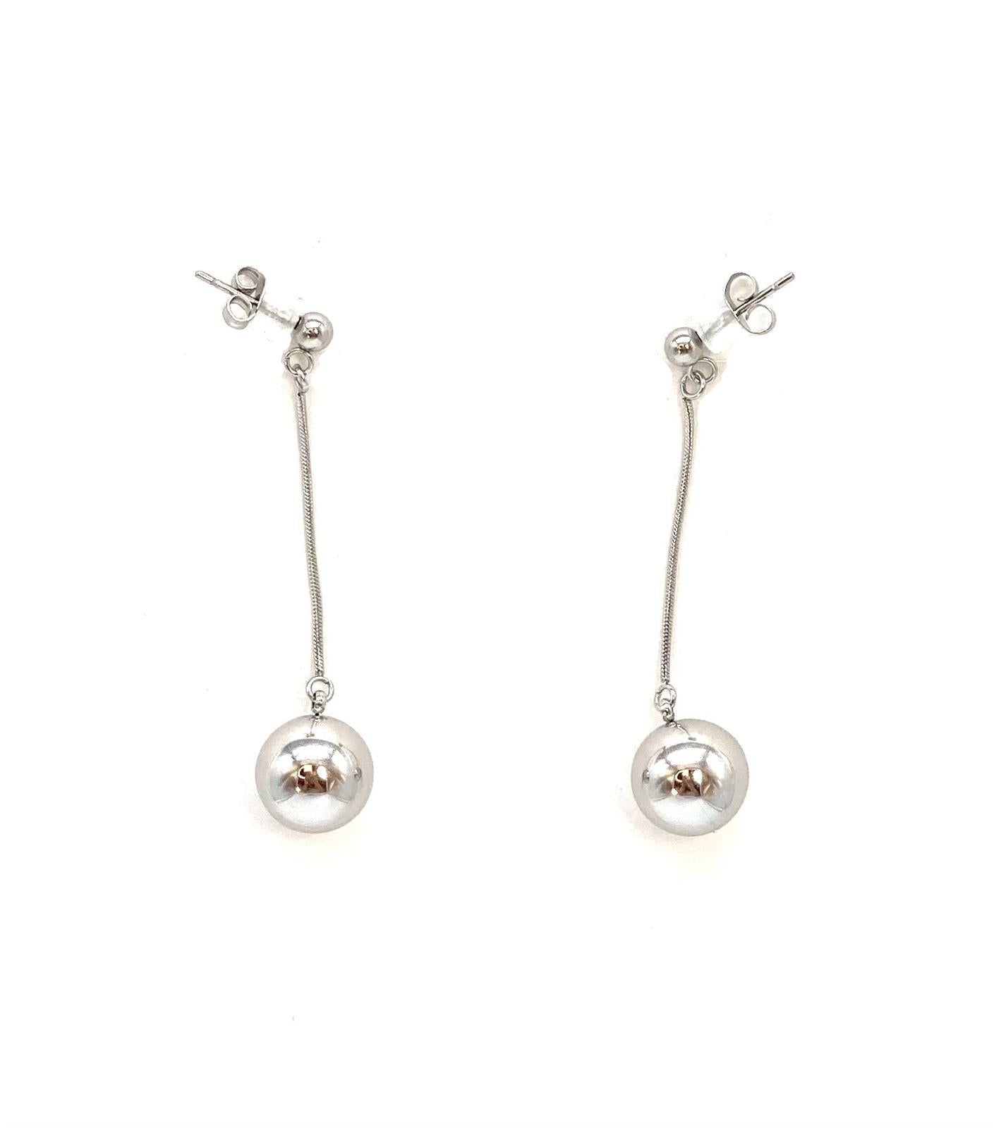 pendientes acero inoxidable para mujer con forma de cadena con bola