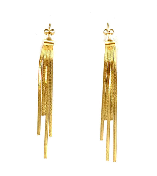 pendientes acero inoxidable para mujer con forma de cadenas largas