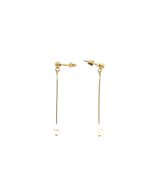 pendientes acero inoxidable para mujer con forma de perla blanca