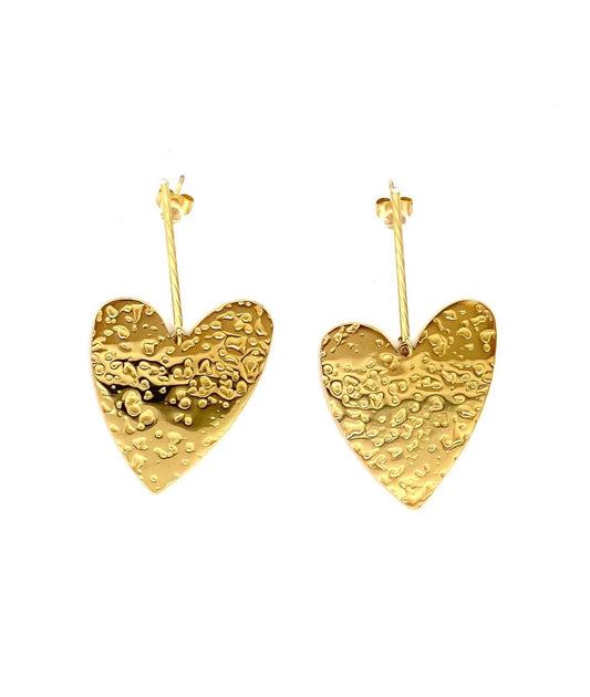 pendientes acero inoxidable para mujer con forma de corazón