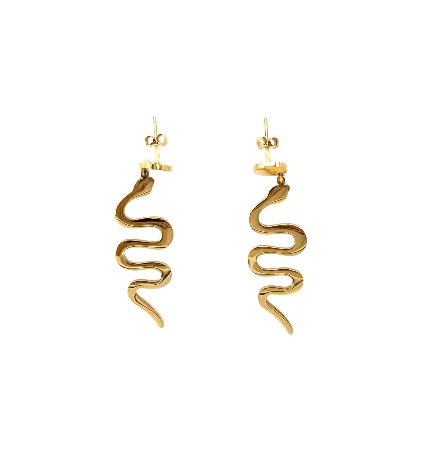 pendientes acero inoxidable para mujer con forma de serpiente