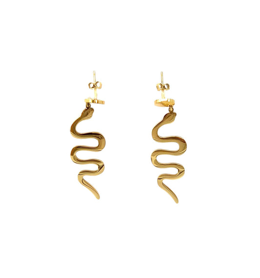 pendientes acero inoxidable para mujer con forma de serpiente