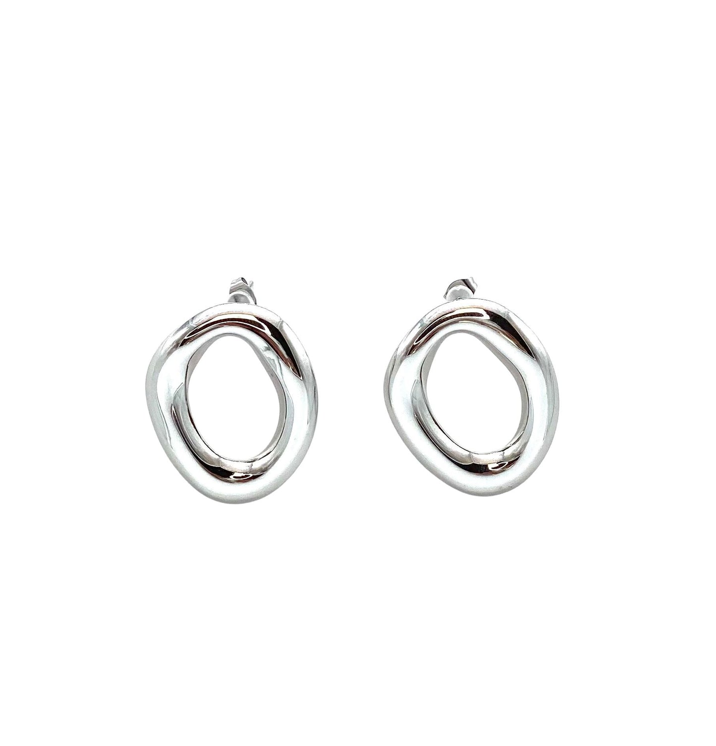 pendientes acero inoxidable para mujer con forma ovalada