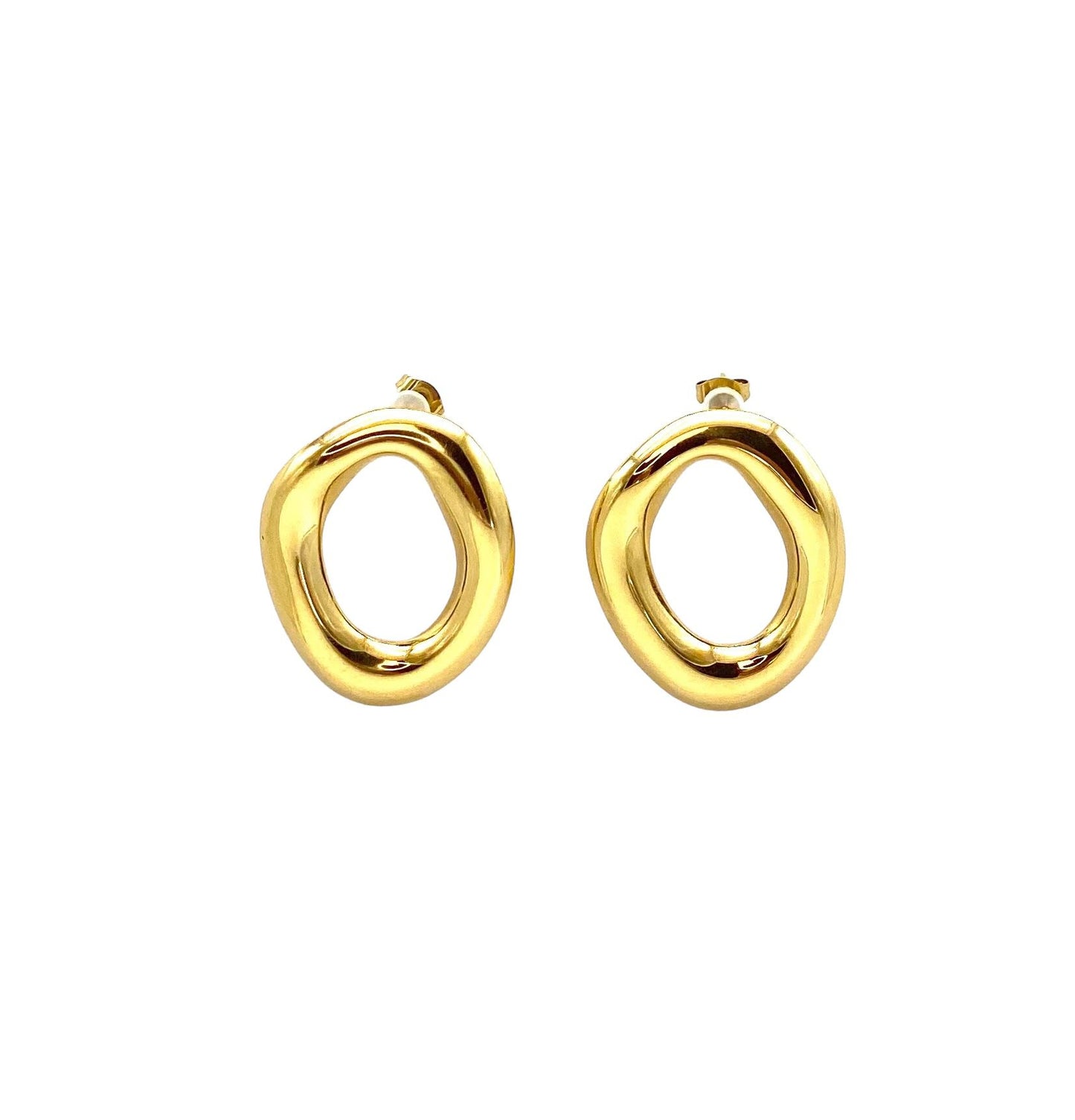 pendientes acero inoxidable para mujer con forma ovalada