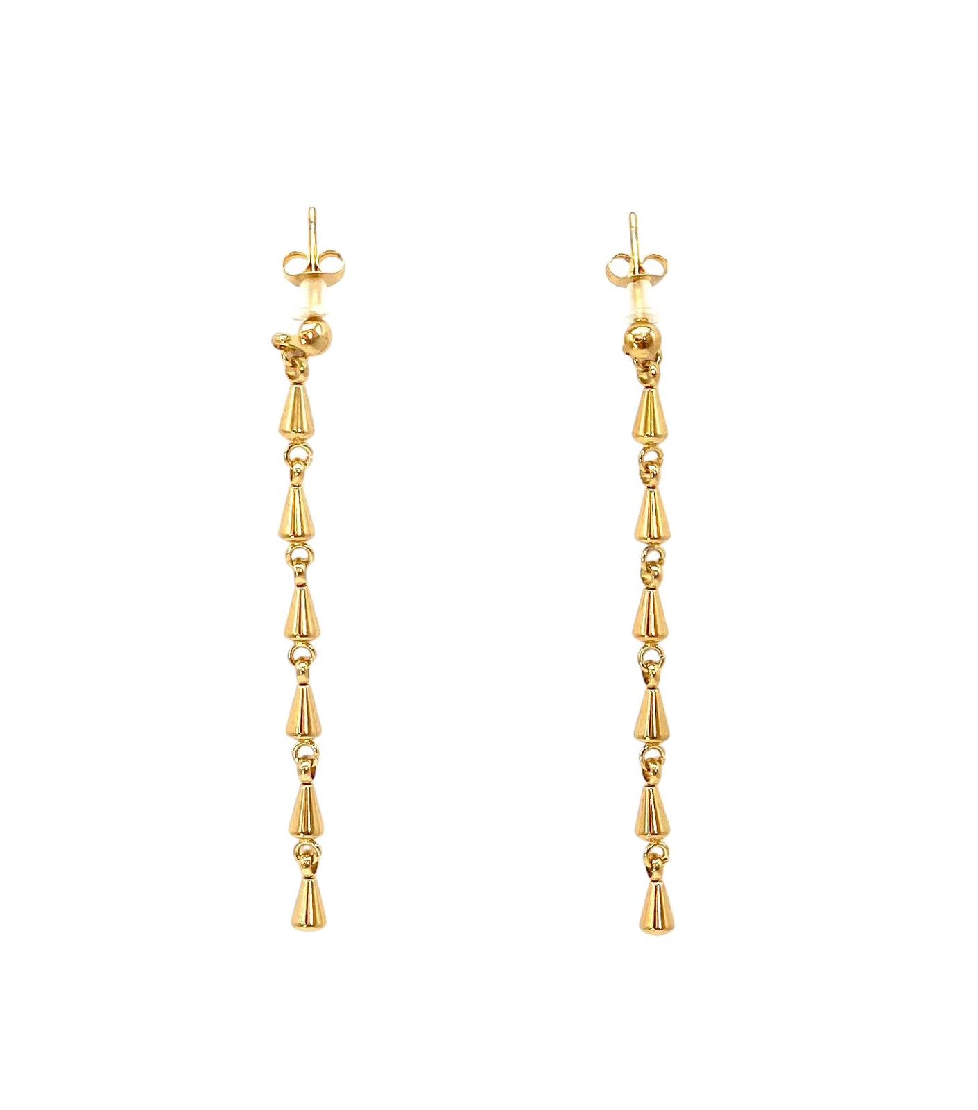 pendientes acero inoxidable para mujer con forma de gota larga de cadena