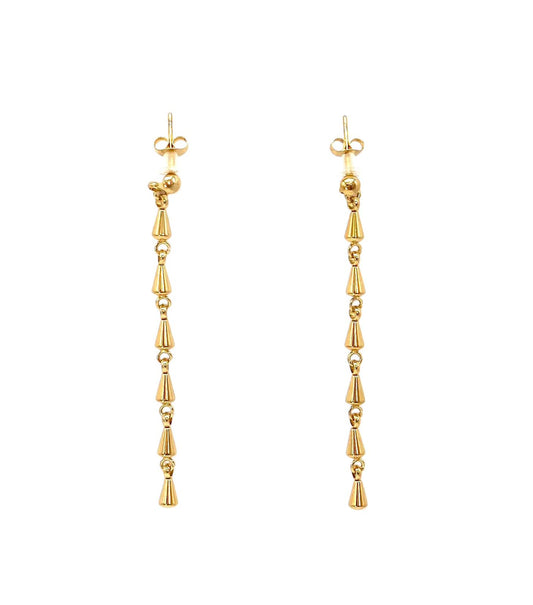 pendientes acero inoxidable para mujer con forma de gota larga de cadena