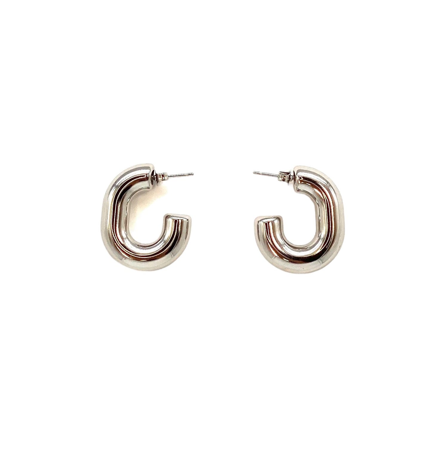pendientes acero inoxidable para mujer con forma de G