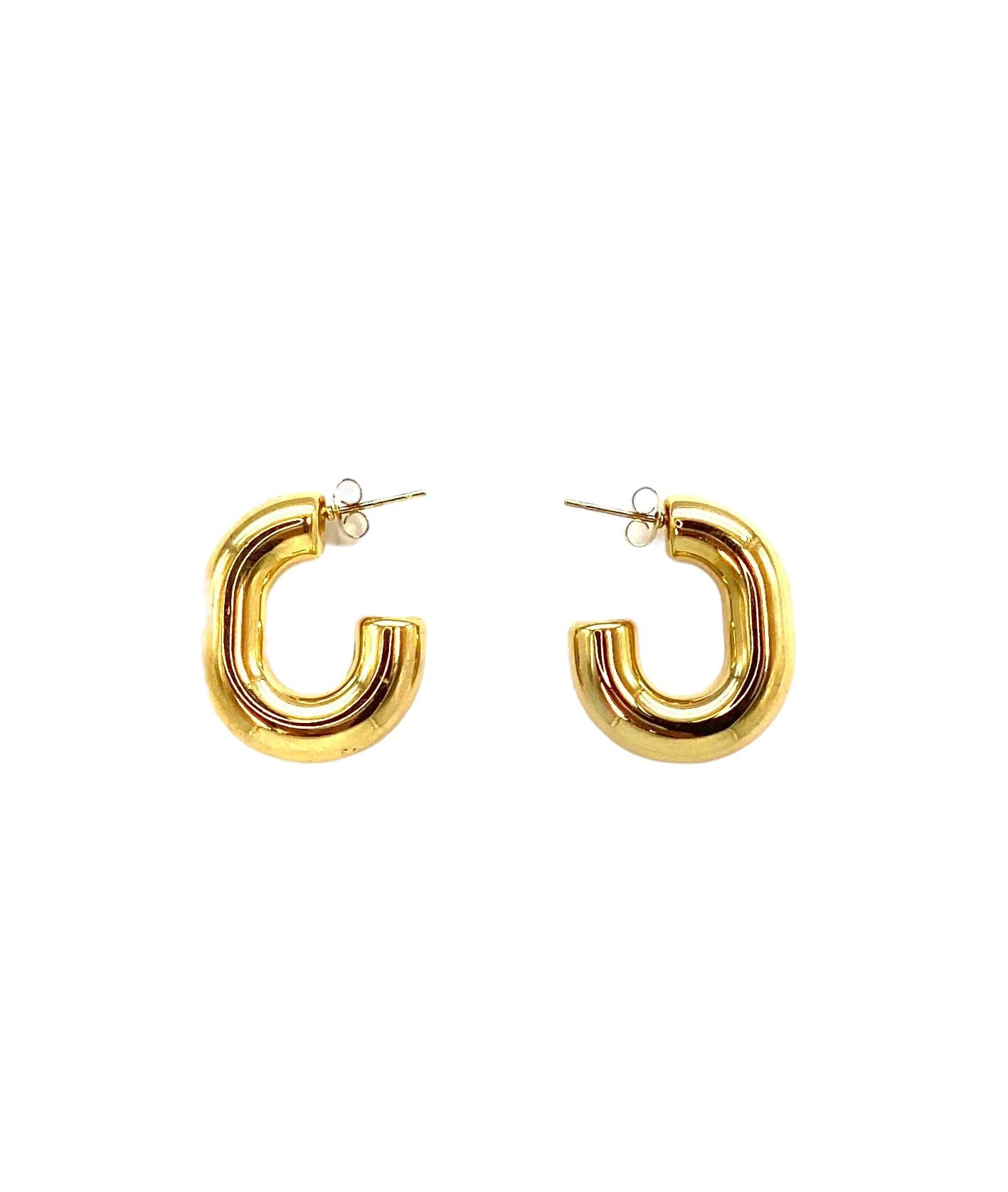 pendientes acero inoxidable para mujer con forma de G