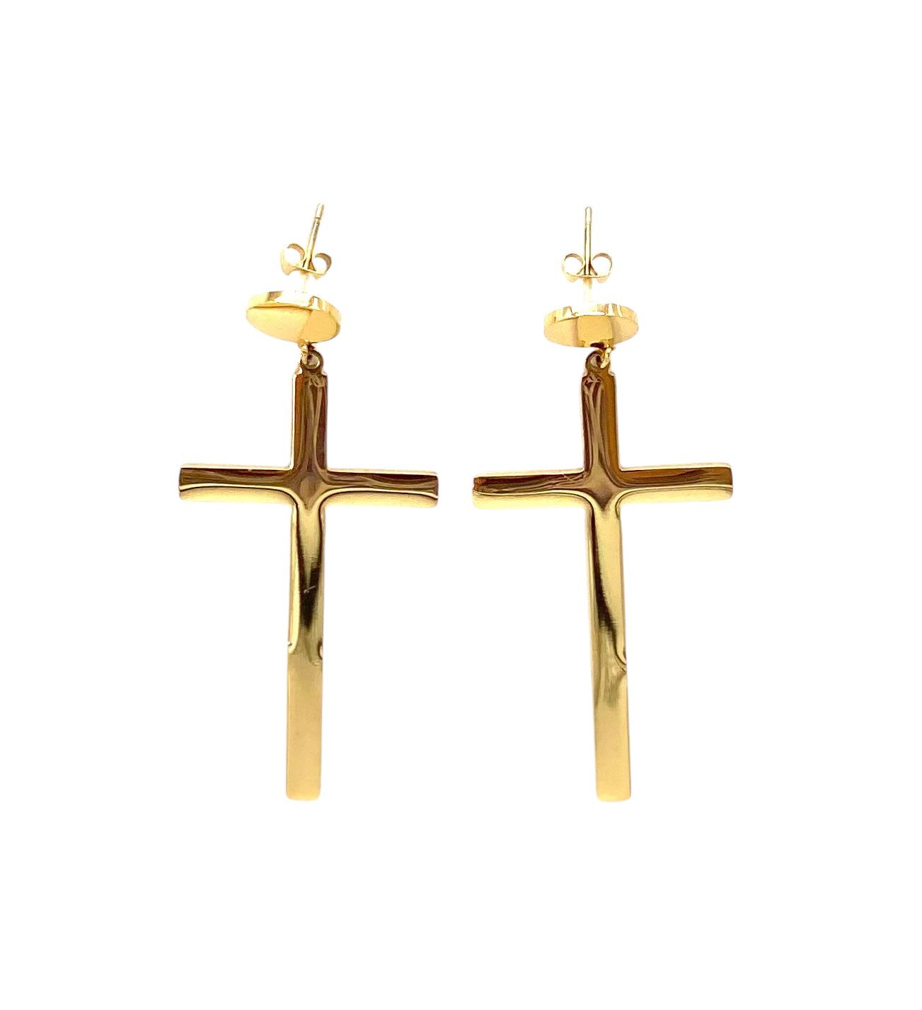 pendientes acero inoxidable para mujer con forma de la cruz