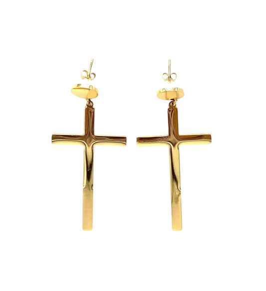 pendientes acero inoxidable para mujer con forma de la cruz