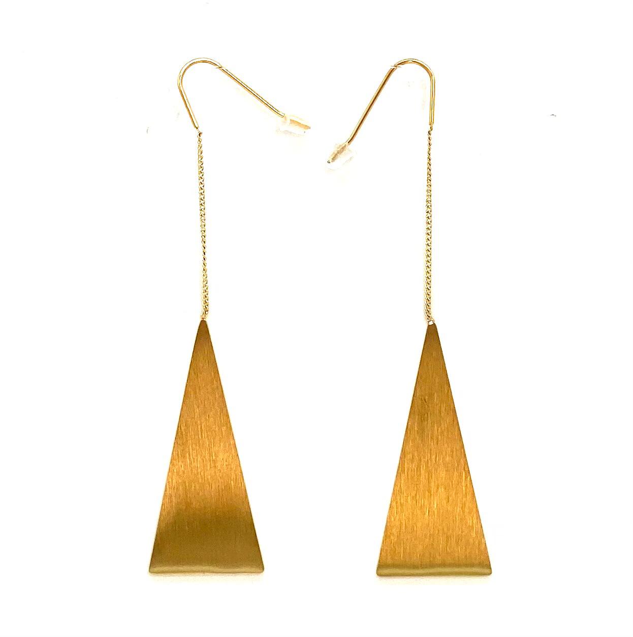 pendientes acero inoxidable para mujer con forma de triangulo