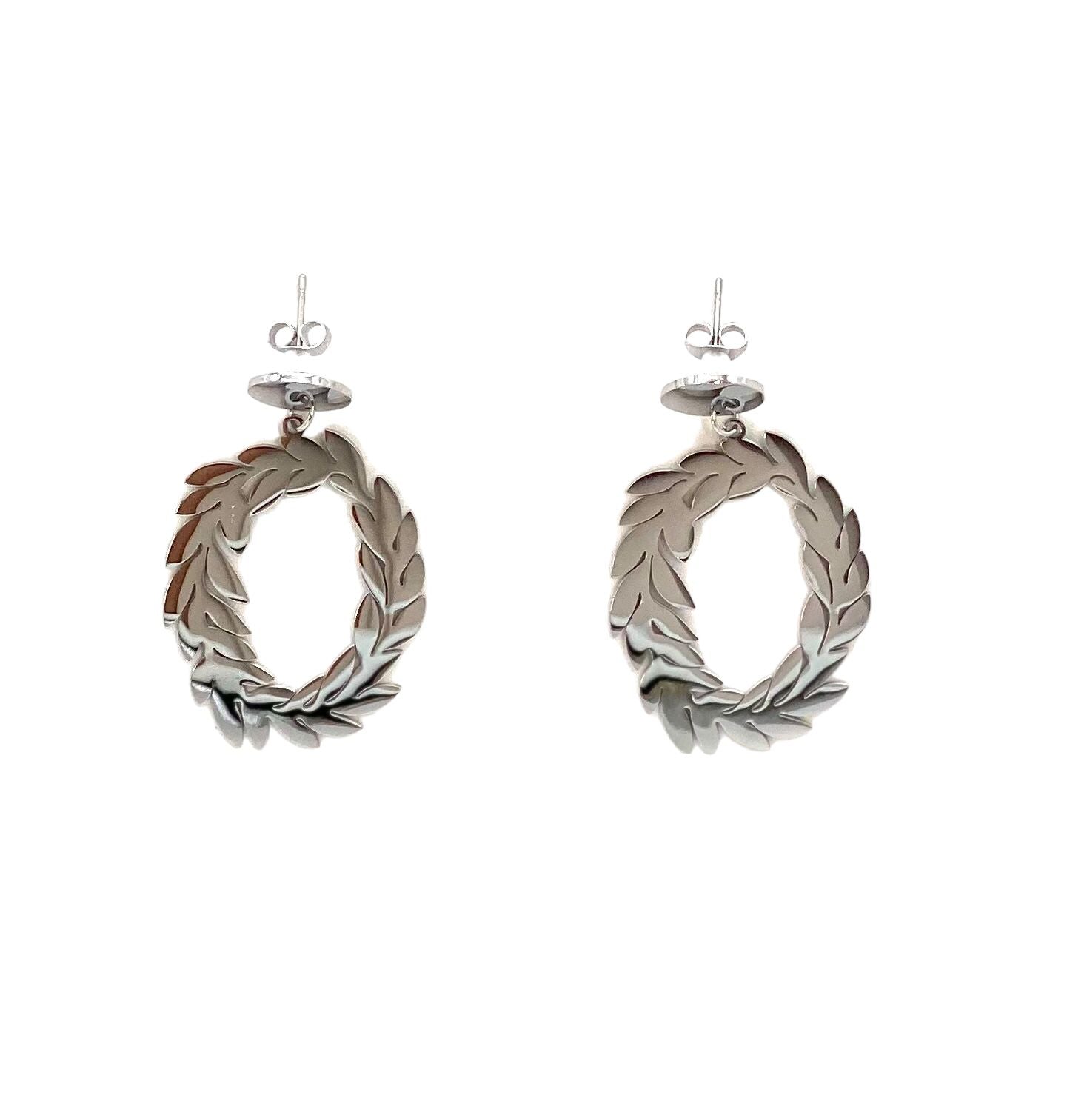 pendientes acero inoxidable para mujer con forma de hojitas para bodas