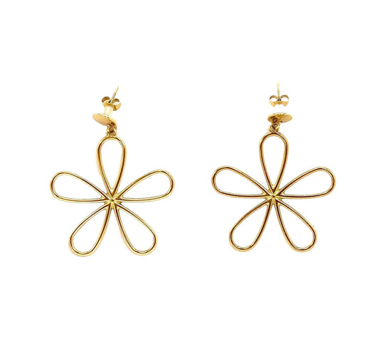 pendientes acero inoxidable para mujer con forma de flor