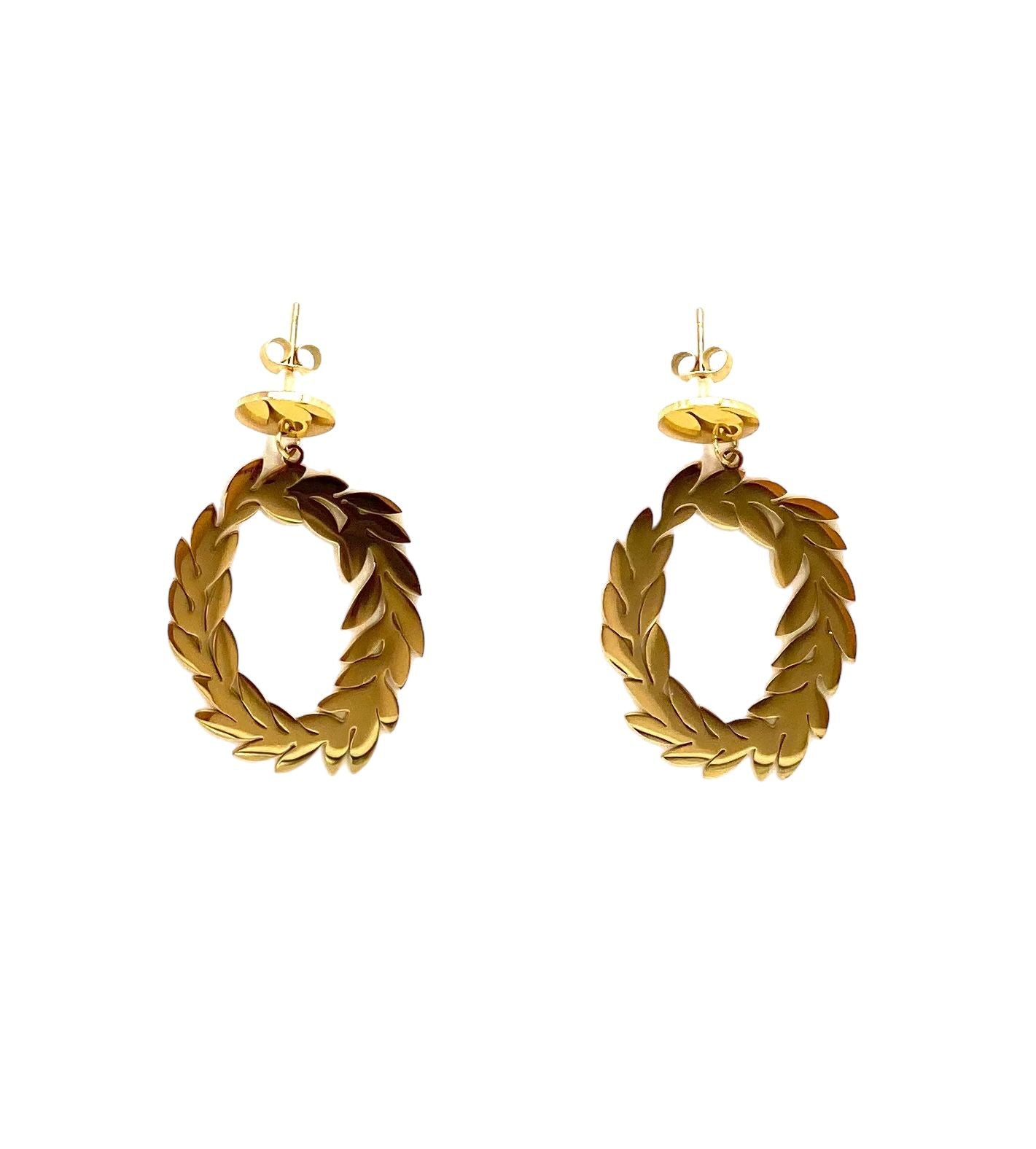 pendientes acero inoxidable para mujer con forma de hojitas para bodas